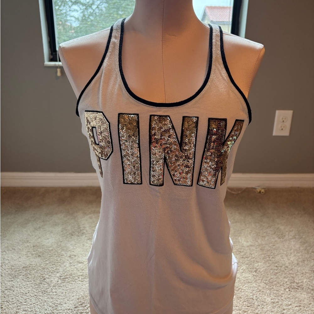 Pink bling tank top